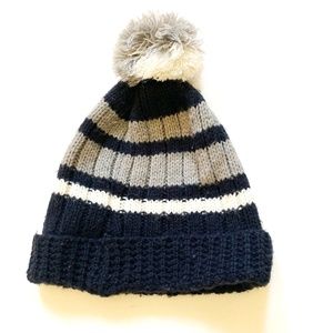 GapKids Boys Stripe Hat Beanie Navy/Gray Size S/M